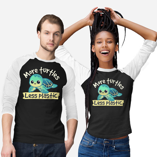 More Turtles Less Plastic-Unisex-Baseball-Tee-NemiMakeit