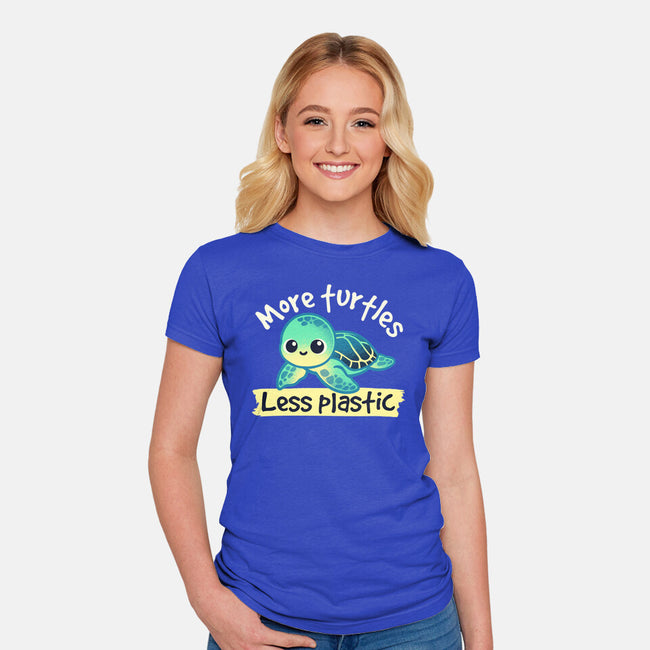 More Turtles Less Plastic-Womens-Fitted-Tee-NemiMakeit