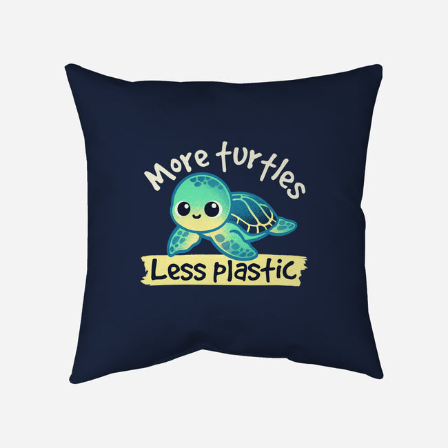 More Turtles Less Plastic-None-Removable Cover-Throw Pillow-NemiMakeit