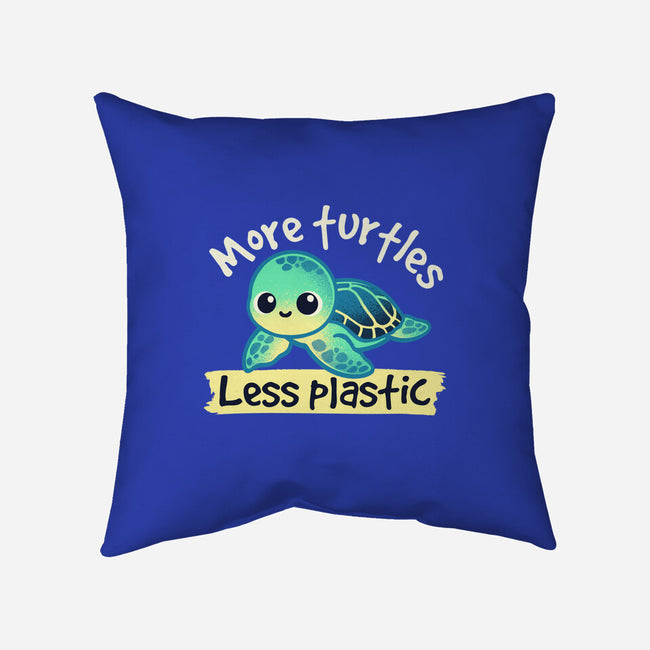 More Turtles Less Plastic-None-Removable Cover-Throw Pillow-NemiMakeit