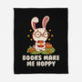 Books Make Me Hoppy-None-Fleece-Blanket-tobefonseca