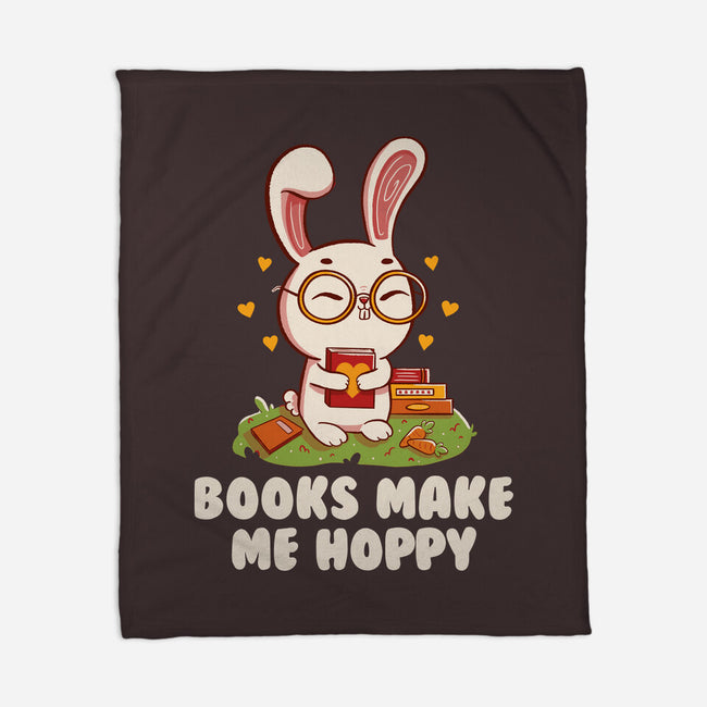 Books Make Me Hoppy-None-Fleece-Blanket-tobefonseca