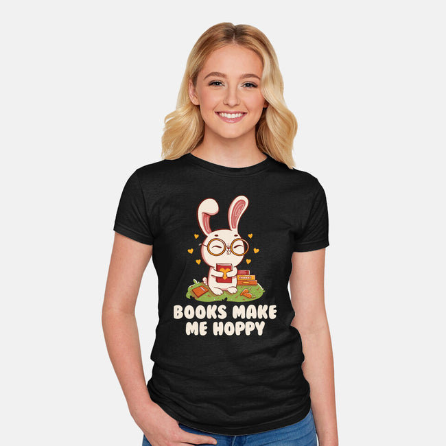 Books Make Me Hoppy-Womens-Fitted-Tee-tobefonseca