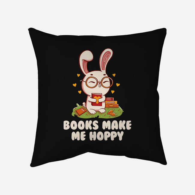 Books Make Me Hoppy-None-Removable Cover-Throw Pillow-tobefonseca