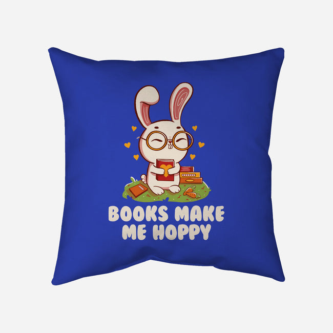 Books Make Me Hoppy-None-Removable Cover-Throw Pillow-tobefonseca