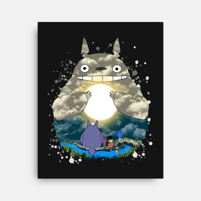 Totoro Moonlight-None-Stretched-Canvas-JamesQJO