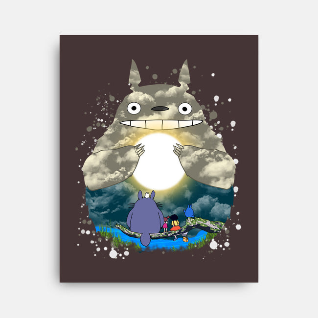 Totoro Moonlight-None-Stretched-Canvas-JamesQJO