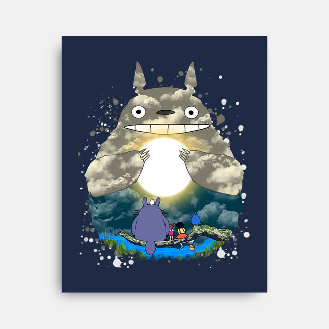 Totoro Moonlight-None-Stretched-Canvas-JamesQJO