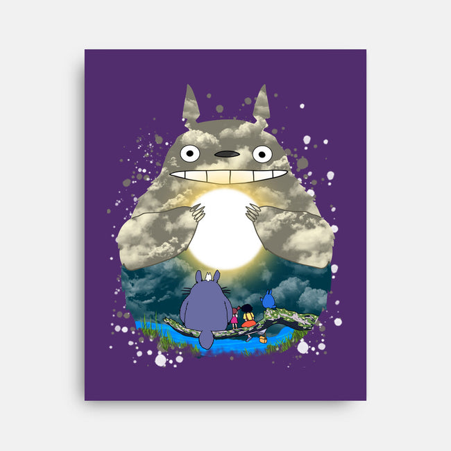 Totoro Moonlight-None-Stretched-Canvas-JamesQJO