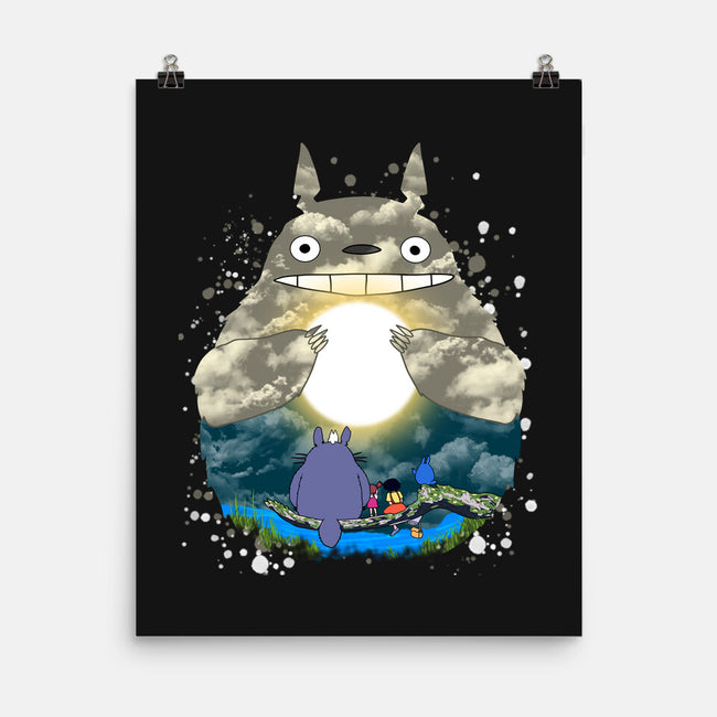 Totoro Moonlight-None-Matte-Poster-JamesQJO