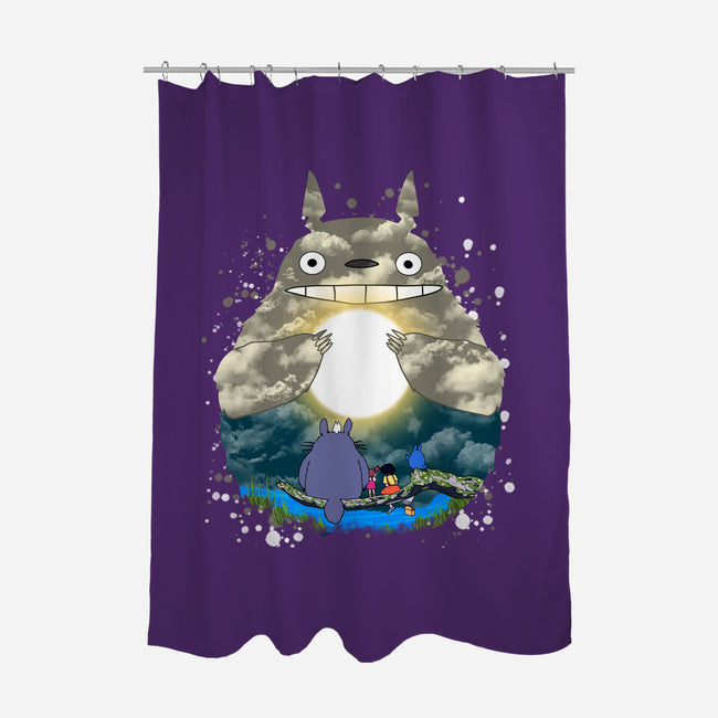 Totoro Moonlight-None-Polyester-Shower Curtain-JamesQJO