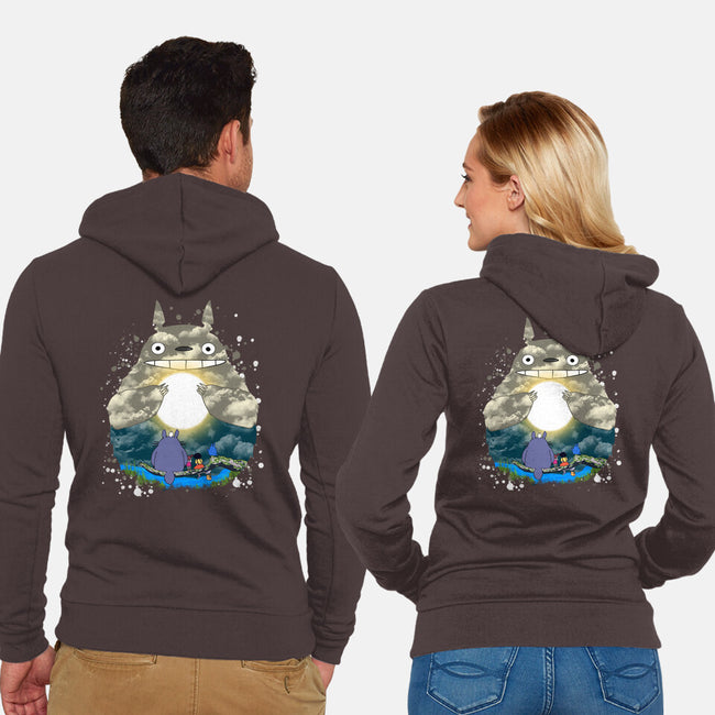 Totoro Moonlight-Unisex-Zip-Up-Sweatshirt-JamesQJO