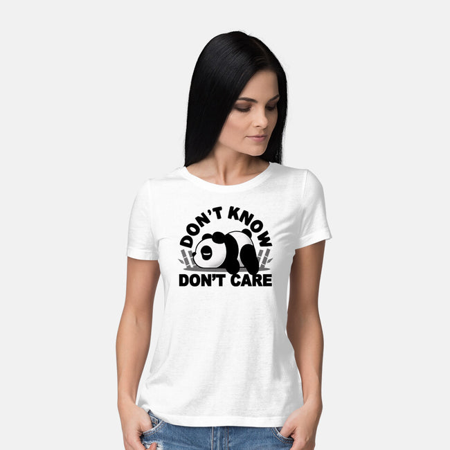 Don't Know Don't Care-Womens-Basic-Tee-Vallina84