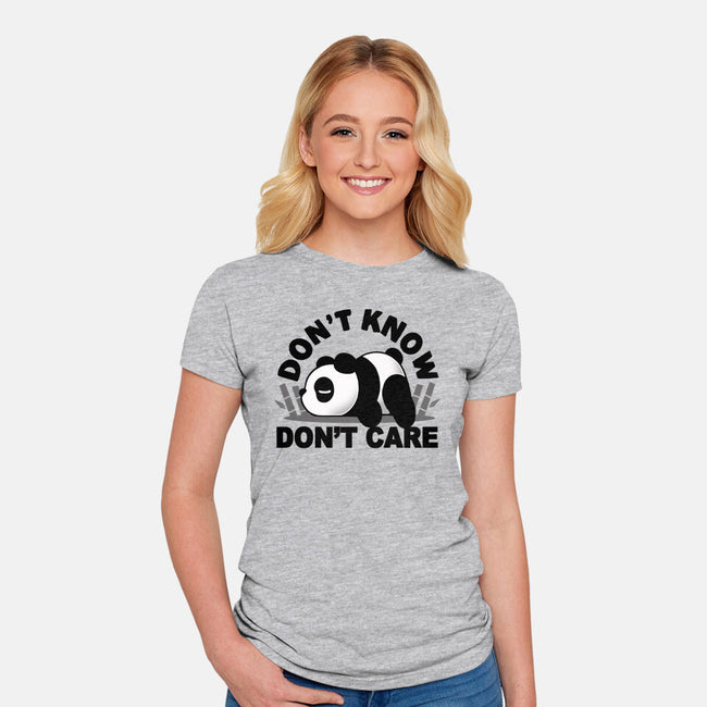 Don't Know Don't Care-Womens-Fitted-Tee-Vallina84