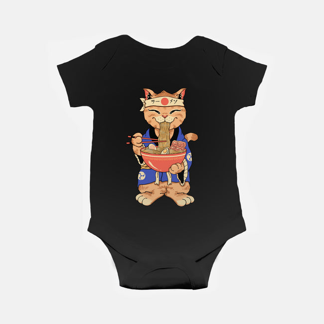 Ramen Meowster Standing-Baby-Basic-Onesie-vp021