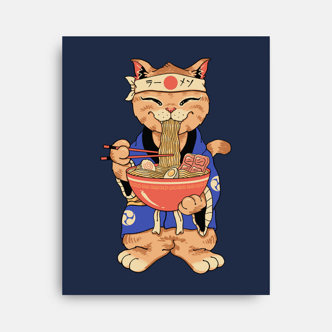 Ramen Meowster Standing-None-Stretched-Canvas-vp021