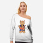 Ramen Meowster Standing-Womens-Off Shoulder-Sweatshirt-vp021