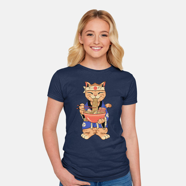 Ramen Meowster Standing-Womens-Fitted-Tee-vp021