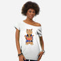 Ramen Meowster Standing-Womens-Off Shoulder-Tee-vp021