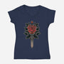 Blade Of Roses-Womens-V-Neck-Tee-fanfreak1