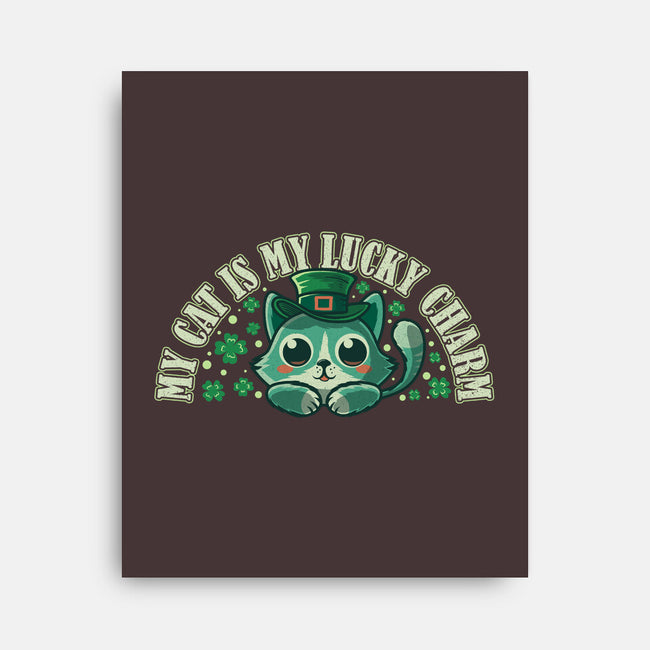 My Cat Is My Lucky Charm-None-Stretched-Canvas-erion_designs