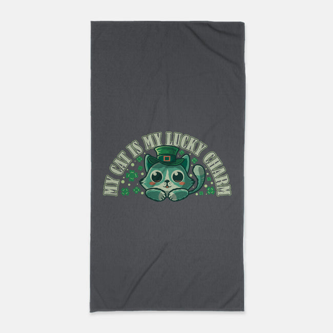 My Cat Is My Lucky Charm-None-Beach-Towel-erion_designs