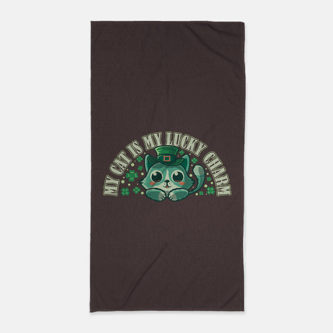 My Cat Is My Lucky Charm-None-Beach-Towel-erion_designs