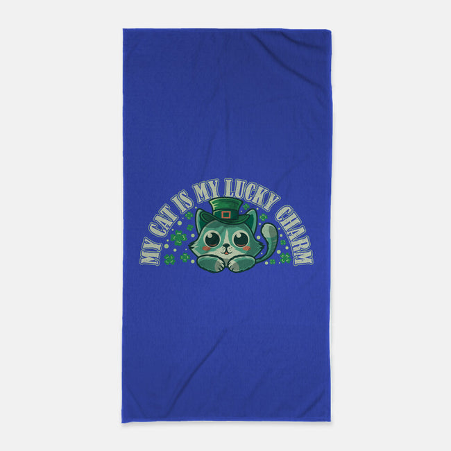 My Cat Is My Lucky Charm-None-Beach-Towel-erion_designs