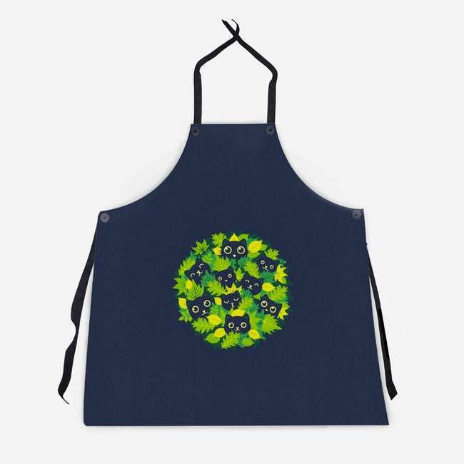 Spring Leaf Kittens-Unisex-Kitchen-Apron-erion_designs