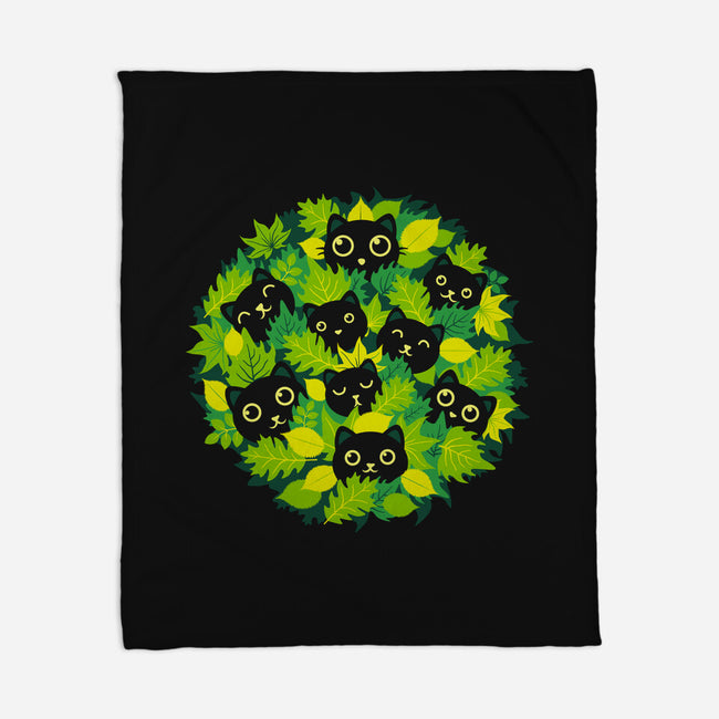 Spring Leaf Kittens-None-Fleece-Blanket-erion_designs