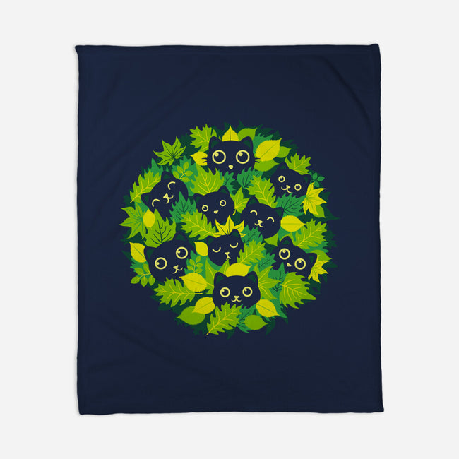 Spring Leaf Kittens-None-Fleece-Blanket-erion_designs