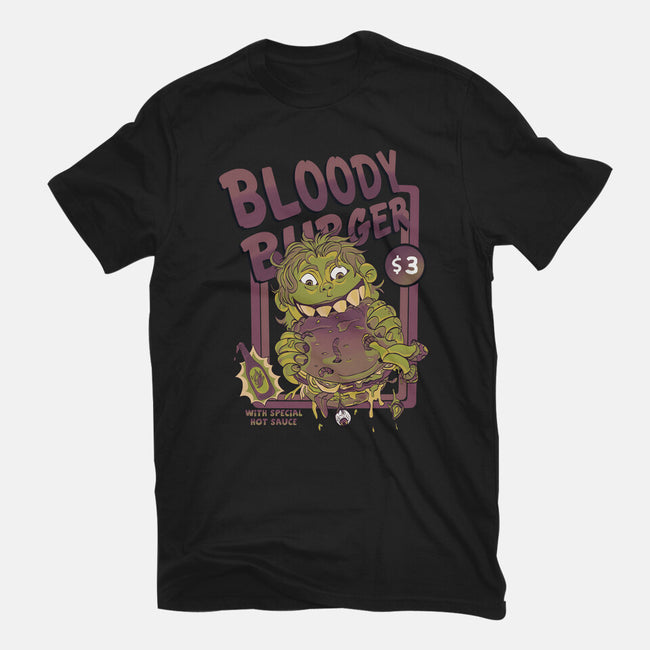 Burger Monster-Womens-Fitted-Tee-MeanMonkey