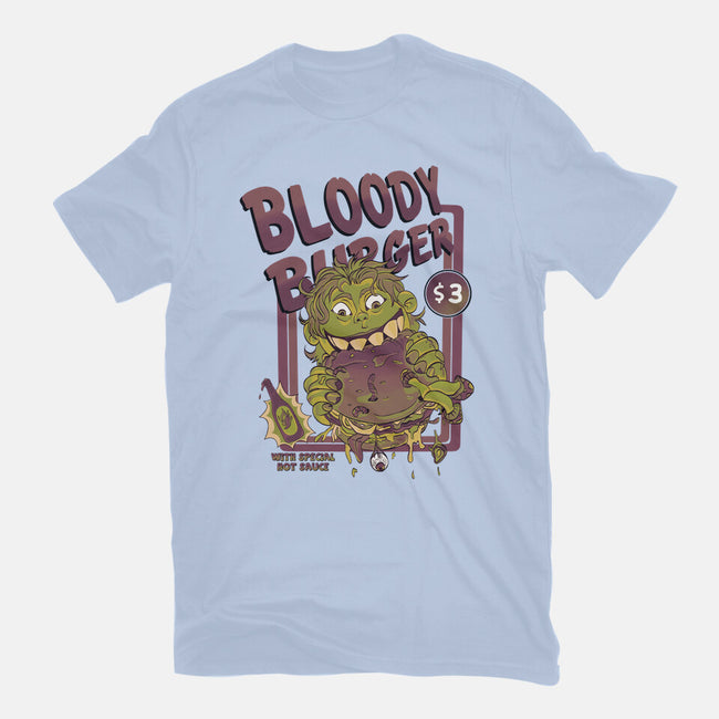 Burger Monster-Unisex-Basic-Tee-MeanMonkey