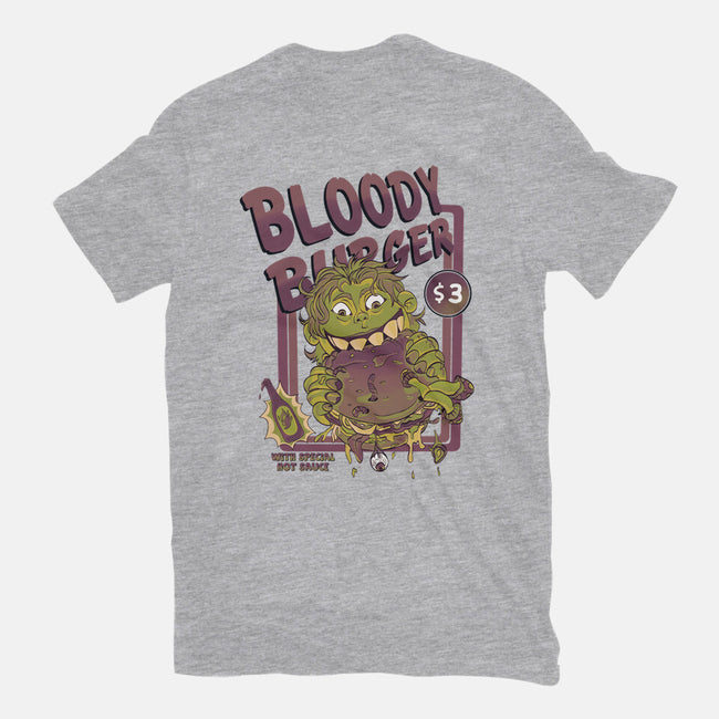 Burger Monster-Womens-Basic-Tee-MeanMonkey