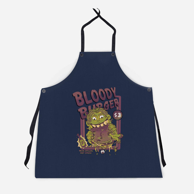 Burger Monster-Unisex-Kitchen-Apron-MeanMonkey