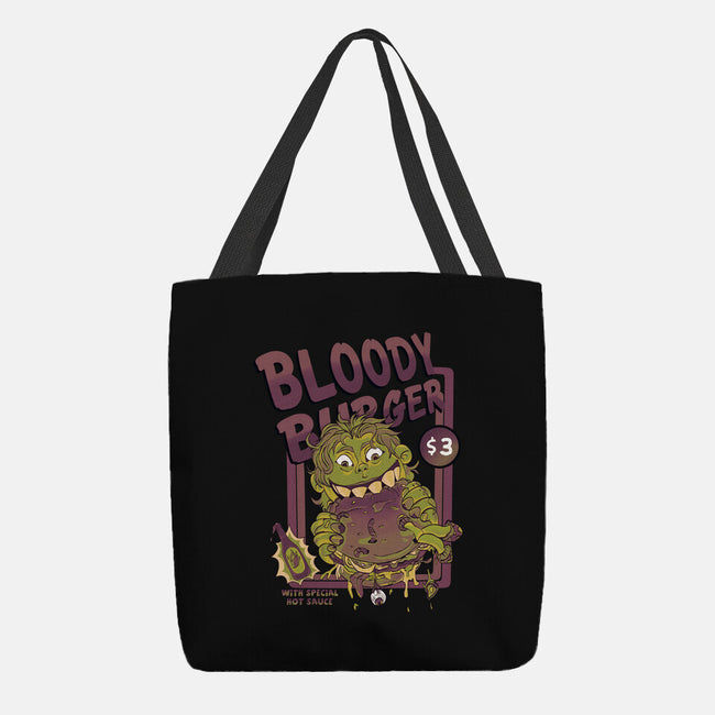 Burger Monster-None-Basic Tote-Bag-MeanMonkey