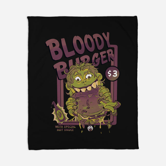 Burger Monster-None-Fleece-Blanket-MeanMonkey