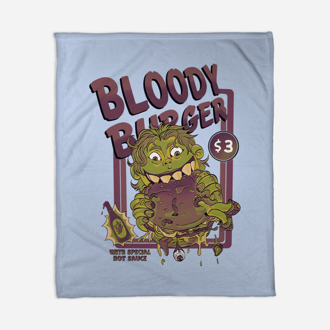 Burger Monster-None-Fleece-Blanket-MeanMonkey