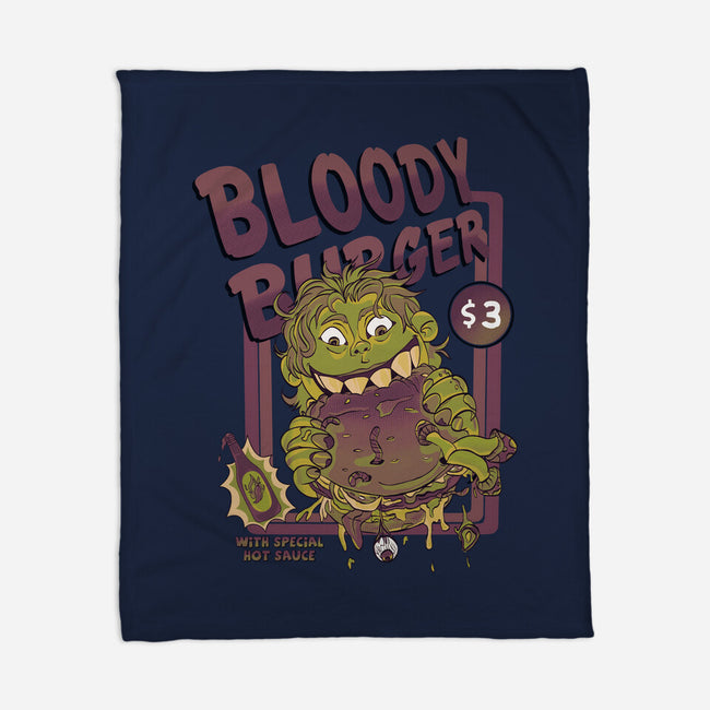 Burger Monster-None-Fleece-Blanket-MeanMonkey