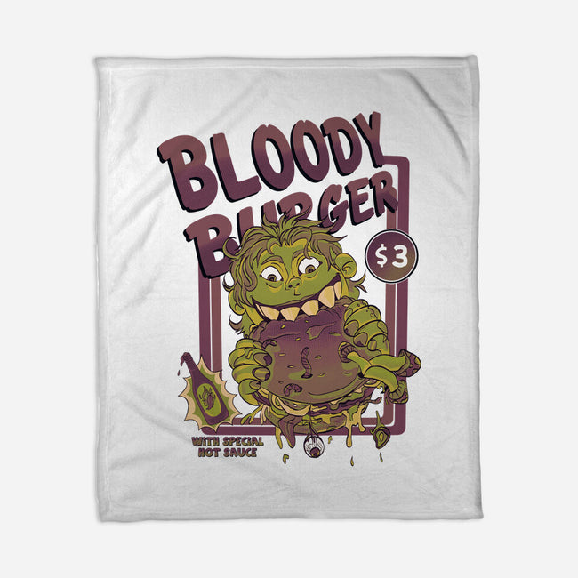 Burger Monster-None-Fleece-Blanket-MeanMonkey