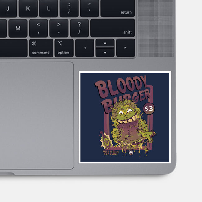 Burger Monster-None-Glossy-Sticker-MeanMonkey