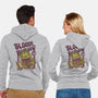 Burger Monster-Unisex-Zip-Up-Sweatshirt-MeanMonkey