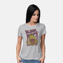 Burger Monster-Womens-Basic-Tee-MeanMonkey