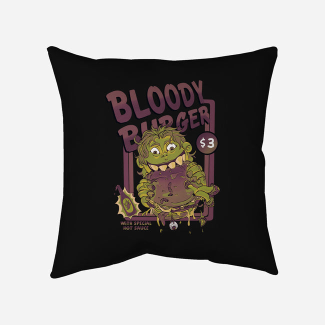 Burger Monster-None-Removable Cover w Insert-Throw Pillow-MeanMonkey