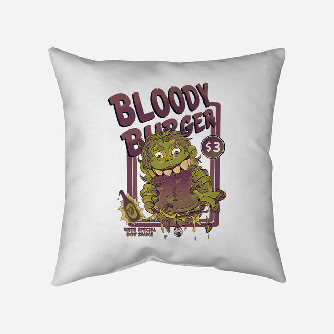 Burger Monster-None-Removable Cover w Insert-Throw Pillow-MeanMonkey