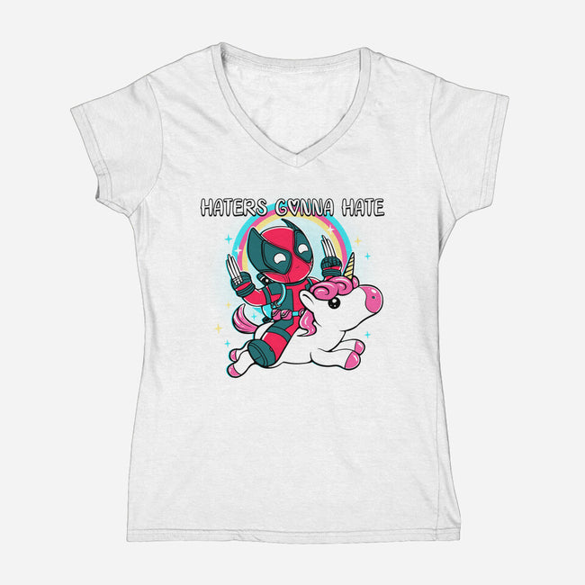 Haters Gonna Hate-Womens-V-Neck-Tee-naomori