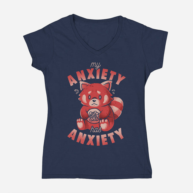 My Anxiety Has Anxiety-Womens-V-Neck-Tee-eduely