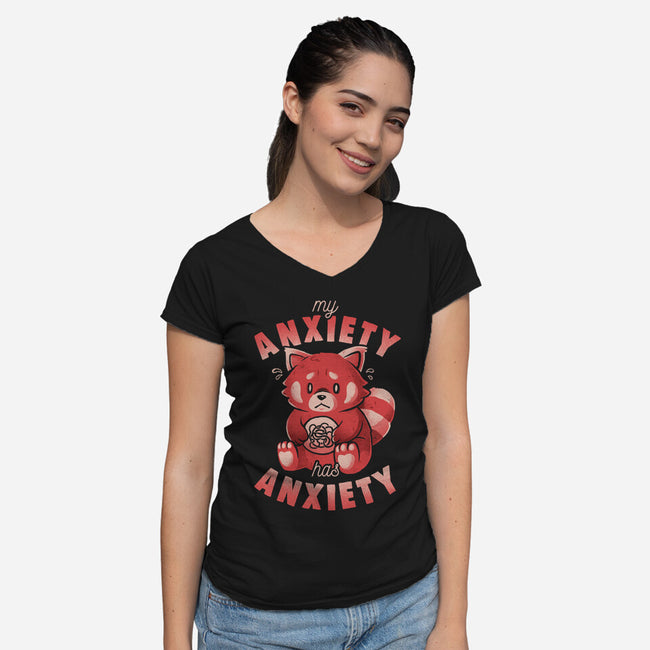 My Anxiety Has Anxiety-Womens-V-Neck-Tee-eduely