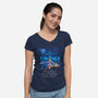 Sonic Wars-Womens-V-Neck-Tee-dalethesk8er