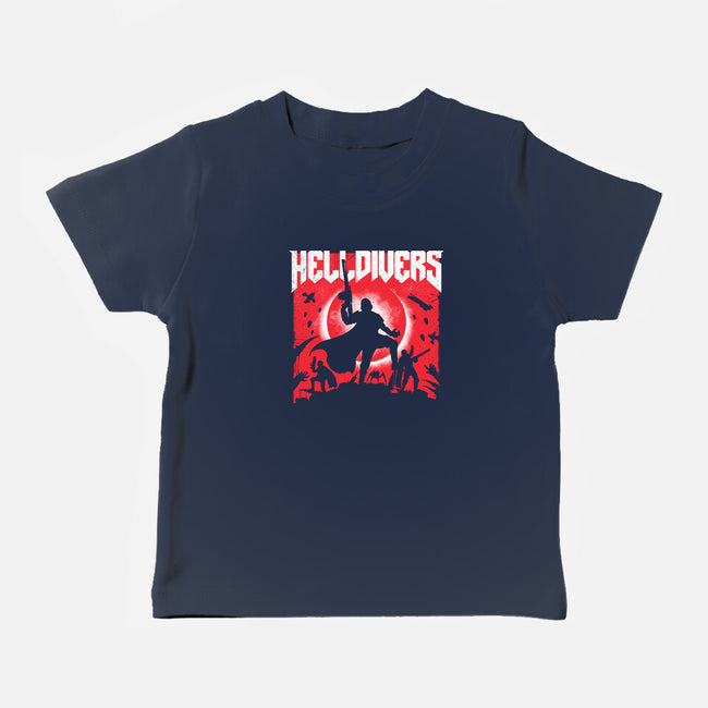 Helldivers Doom-Baby-Basic-Tee-rocketman_art